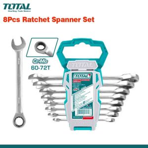 TOTAL 8PCS CR-V Ratchet Spanner Set